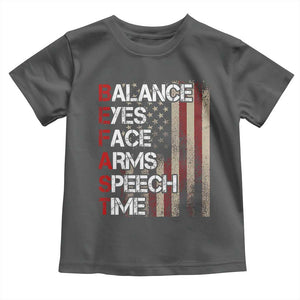 Stroke Awareness Toddler T Shirt BEFAST Stroke Symptoms Vintage American Flag TS11 Dark Heather Print Your Wear