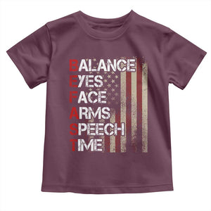 Stroke Awareness Toddler T Shirt BEFAST Stroke Symptoms Vintage American Flag TS11 Maroon Print Your Wear