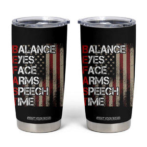 Stroke Awareness Tumbler Cup BEFAST Stroke Symptoms Vintage American Flag TS11 Black Print Your Wear