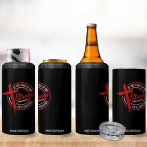 By The Grace Of God I'm A Survivor Stroke Awareness 4 in 1 Can Cooler Tumbler TS11 Print Your Wear