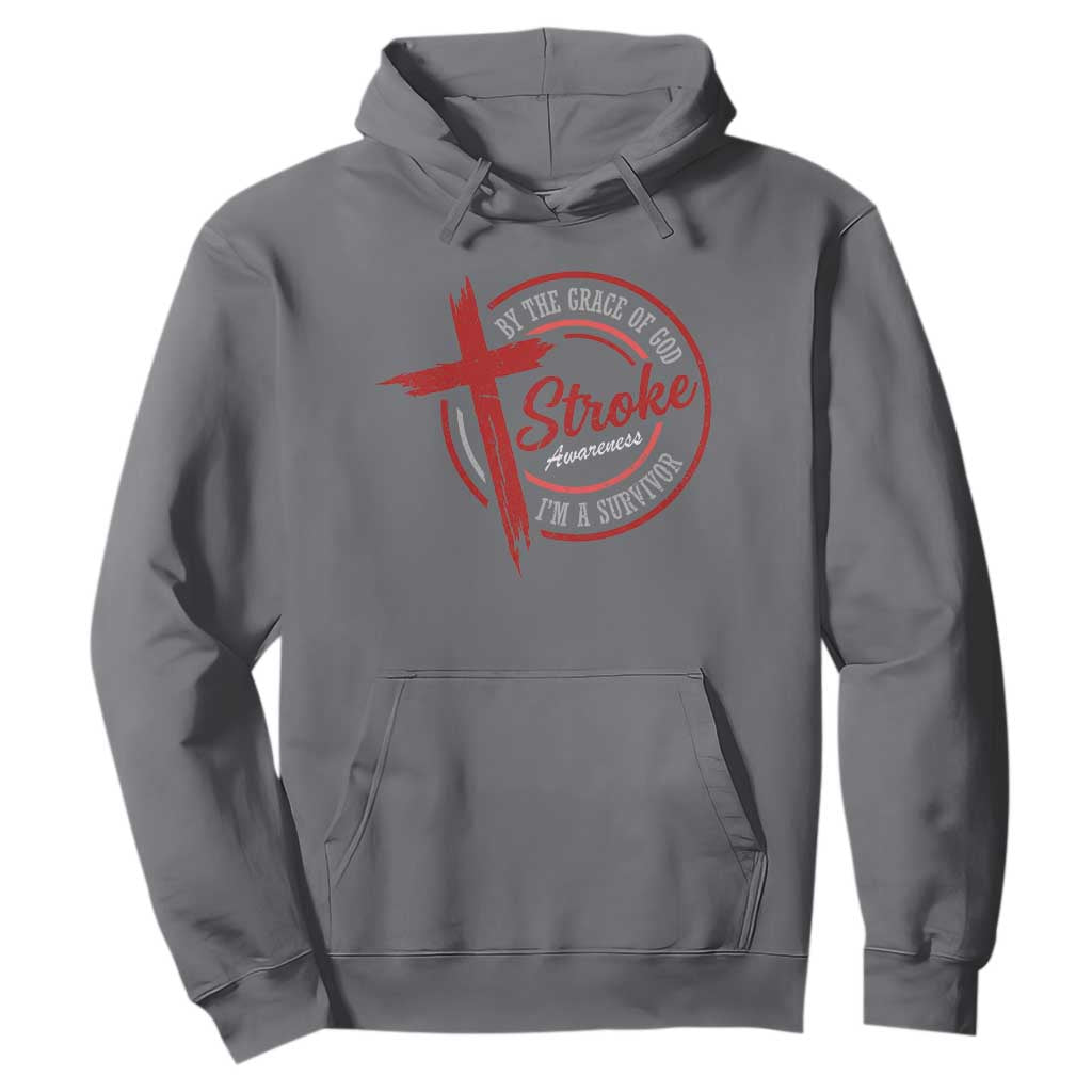 By The Grace Of God I'm A Survivor Stroke Awareness Hoodie TS11 Charcoal Print Your Wear