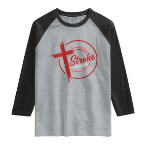 By The Grace Of God I'm A Survivor Stroke Awareness Raglan Shirt TS11 Heather Gray Black Print Your Wear