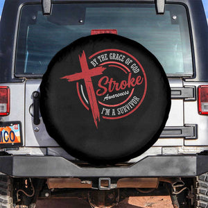 By The Grace Of God I'm A Survivor Stroke Awareness Spare Tire Cover TS11 No hole Black Print Your Wear