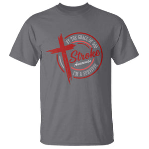 By The Grace Of God I'm A Survivor Stroke Awareness T Shirt TS11 Charcoal Print Your Wear