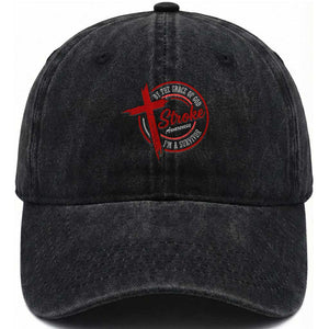 By The Grace Of God I'm A Survivor Stroke Awareness Washed Cotton Baseball Cap TS11 Print Your Wear
