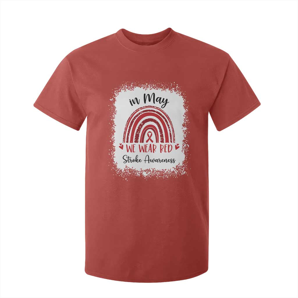 In May We Wear Red Stroke Awareness T Shirt For Kid Bleach Effect TS11 Red Print Your Wear