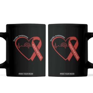 Stroke Awareness Coffee Mug Stroke Survivor Warrior Brain Attack TS11 Black Print Your Wear