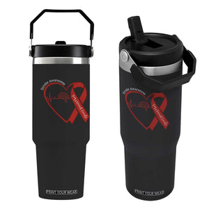 Stroke Awareness Flip Straw Tumbler Stroke Survivor Warrior Brain Attack TS11 One Size: 30 oz Black Print Your Wear