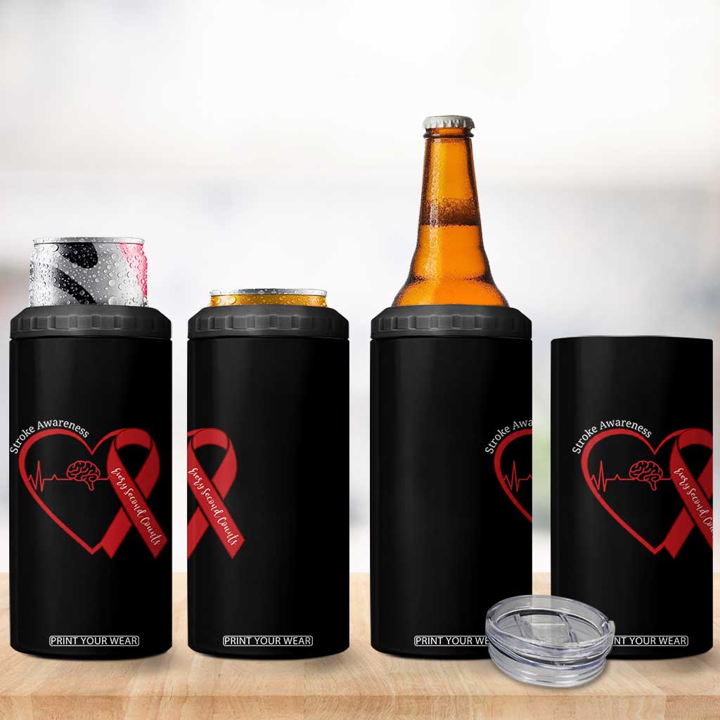 Stroke Awareness 4 in 1 Can Cooler Tumbler Stroke Survivor Warrior Brain Attack TS11 Print Your Wear