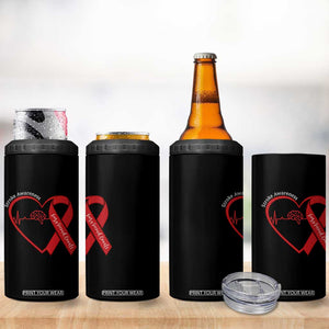 Stroke Awareness 4 in 1 Can Cooler Tumbler Stroke Survivor Warrior Brain Attack TS11 Print Your Wear