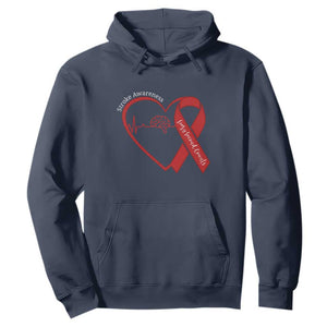 Stroke Awareness Hoodie Stroke Survivor Warrior Brain Attack TS11 Navy Print Your Wear