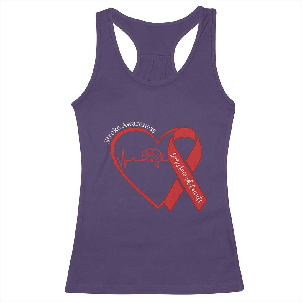 Stroke Awareness Racerback Tank Top Stroke Survivor Warrior Brain Attack TS11 Purple Print Your Wear