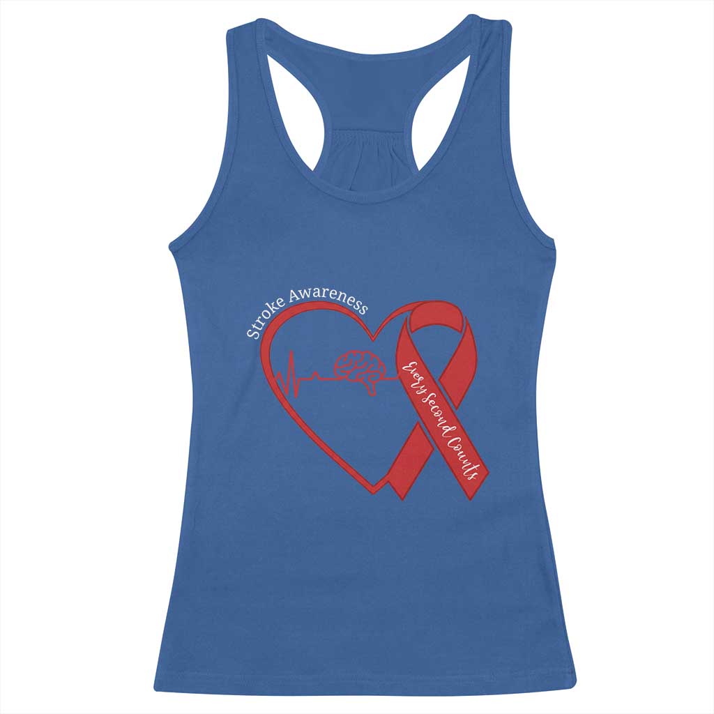 Stroke Awareness Racerback Tank Top Stroke Survivor Warrior Brain Attack TS11 Royal Blue Print Your Wear