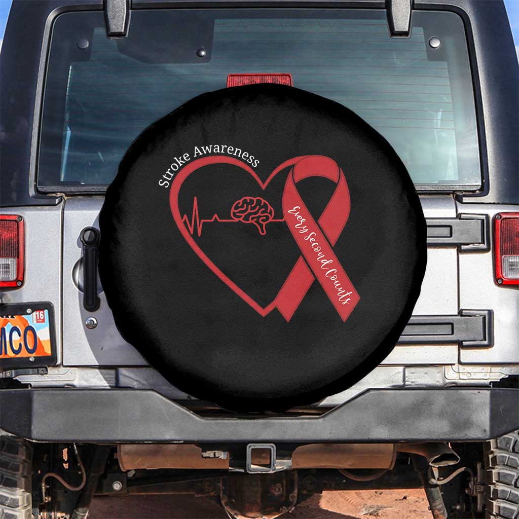 Stroke Awareness Spare Tire Cover Stroke Survivor Warrior Brain Attack TS11 No hole Black Print Your Wear