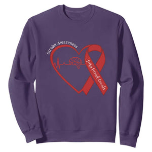 Stroke Awareness Sweatshirt Stroke Survivor Warrior Brain Attack TS11 Purple Print Your Wear