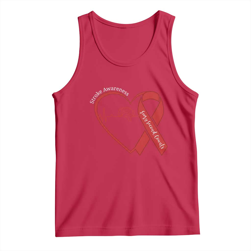 Stroke Awareness Tank Top Stroke Survivor Warrior Brain Attack TS11 Red Print Your Wear
