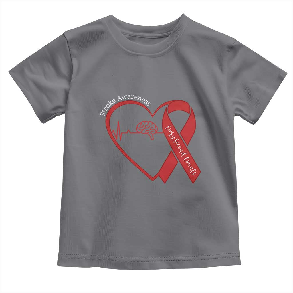 Stroke Awareness Toddler T Shirt Stroke Survivor Warrior Brain Attack TS11 Charcoal Print Your Wear