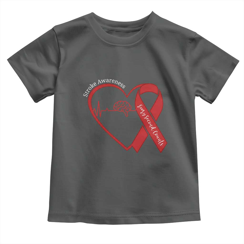 Stroke Awareness Toddler T Shirt Stroke Survivor Warrior Brain Attack TS11 Dark Heather Print Your Wear