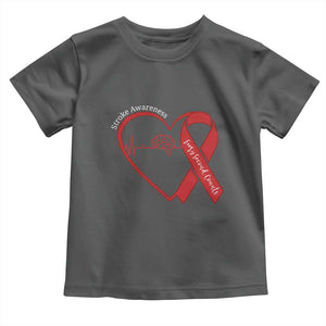 Stroke Awareness Toddler T Shirt Stroke Survivor Warrior Brain Attack TS11 Dark Heather Print Your Wear