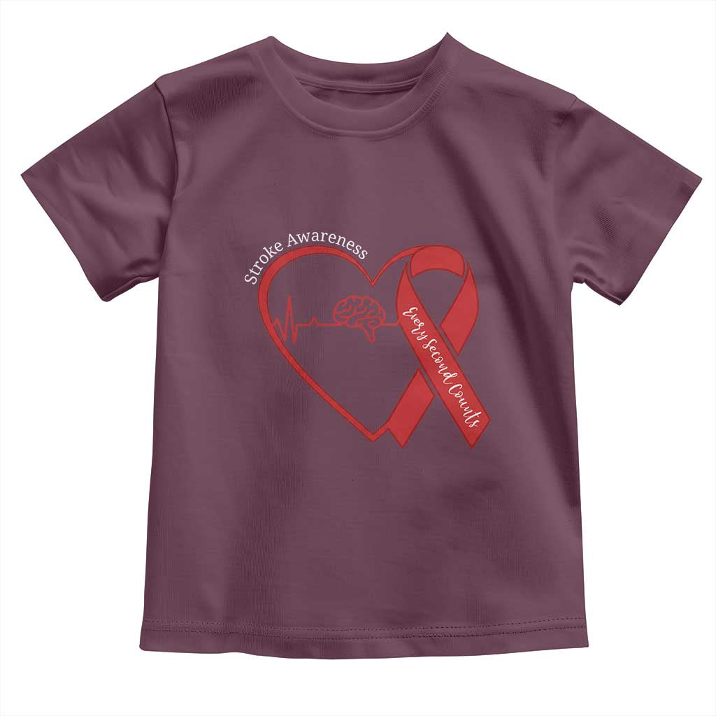 Stroke Awareness Toddler T Shirt Stroke Survivor Warrior Brain Attack TS11 Maroon Print Your Wear