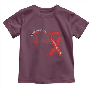 Stroke Awareness Toddler T Shirt Stroke Survivor Warrior Brain Attack TS11 Maroon Print Your Wear