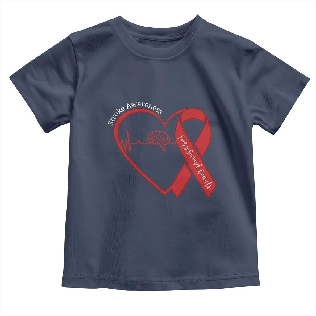 Stroke Awareness Toddler T Shirt Stroke Survivor Warrior Brain Attack TS11 Navy Print Your Wear
