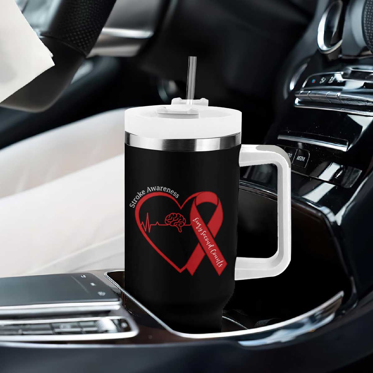Stroke Awareness Tumbler With Handle Stroke Survivor Warrior Brain Attack TS11 Print Your Wear