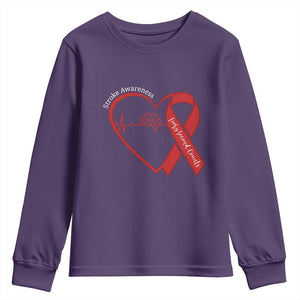 Stroke Awareness Youth Sweatshirt Stroke Survivor Warrior Brain Attack TS11 Purple Print Your Wear