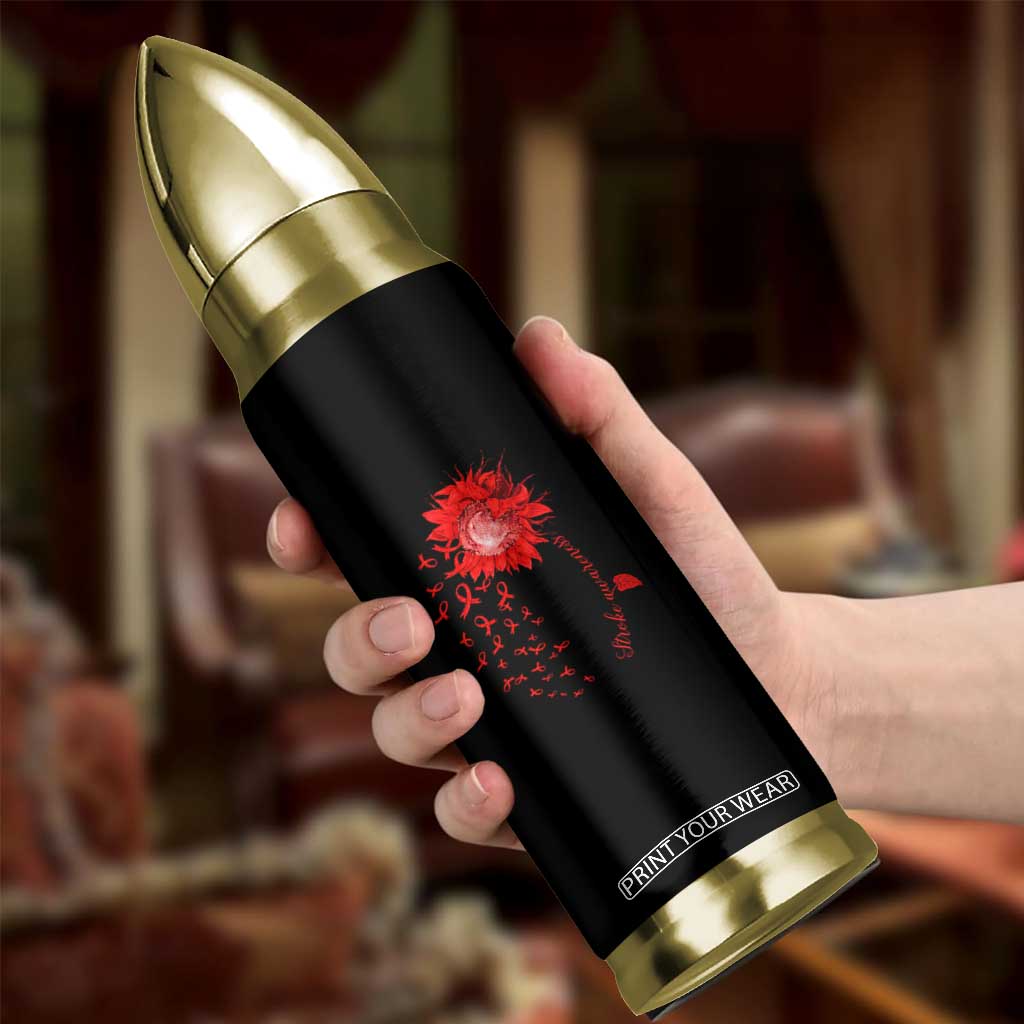 Sunflower Stroke Awareness Red Ribbon Bullet Tumbler TS11 Print Your Wear