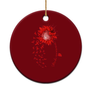 Sunflower Stroke Awareness Red Ribbon Ceramic Ornament TS11 1pc Red Print Your Wear