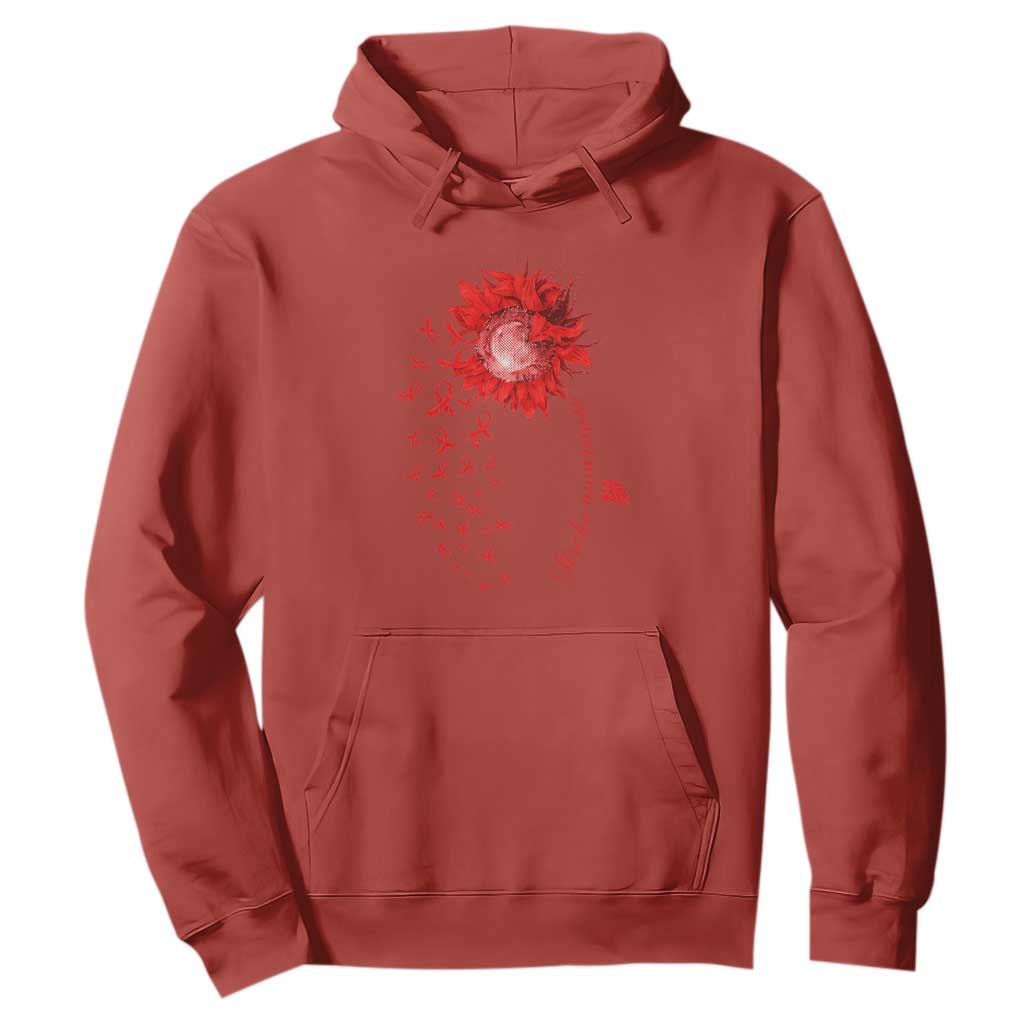 Sunflower Stroke Awareness Red Ribbon Hoodie TS11 Red Print Your Wear