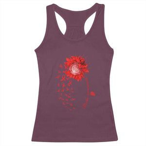 Sunflower Stroke Awareness Red Ribbon Racerback Tank Top TS11 Maroon Print Your Wear