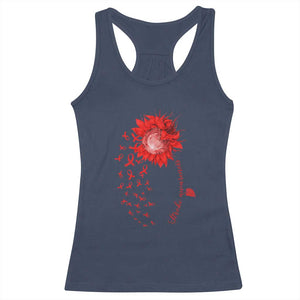 Sunflower Stroke Awareness Red Ribbon Racerback Tank Top TS11 Navy Print Your Wear