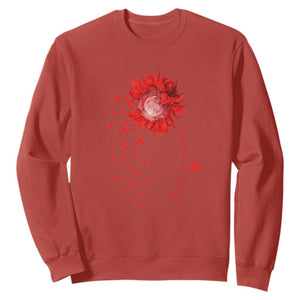 Sunflower Stroke Awareness Red Ribbon Sweatshirt TS11 Red Print Your Wear