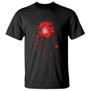 Sunflower Stroke Awareness Red Ribbon T Shirt TS11 Black Print Your Wear