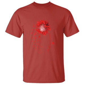 Sunflower Stroke Awareness Red Ribbon T Shirt TS11 Red Print Your Wear