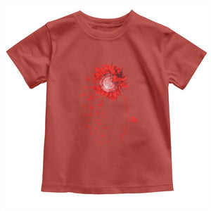 Sunflower Stroke Awareness Red Ribbon Toddler T Shirt TS11 Red Print Your Wear