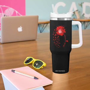 Sunflower Stroke Awareness Red Ribbon Tumbler With Handle TS11 Print Your Wear