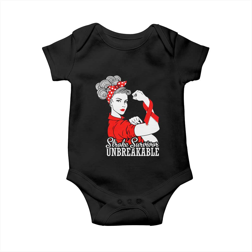 Stroke Survivor Unbreakable Baby Onesie Stroke Awareness Gift TS11 Black Print Your Wear
