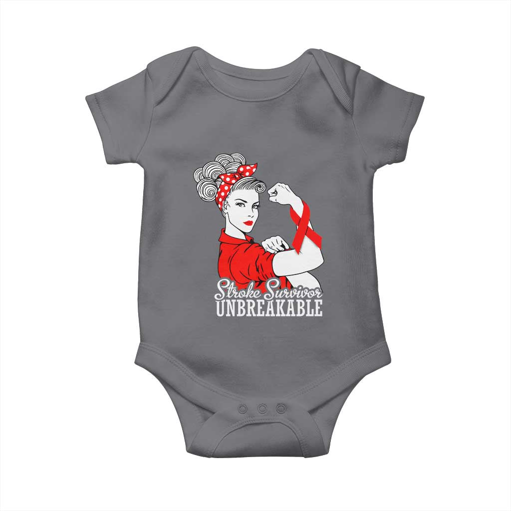 Stroke Survivor Unbreakable Baby Onesie Stroke Awareness Gift TS11 Charcoal Print Your Wear