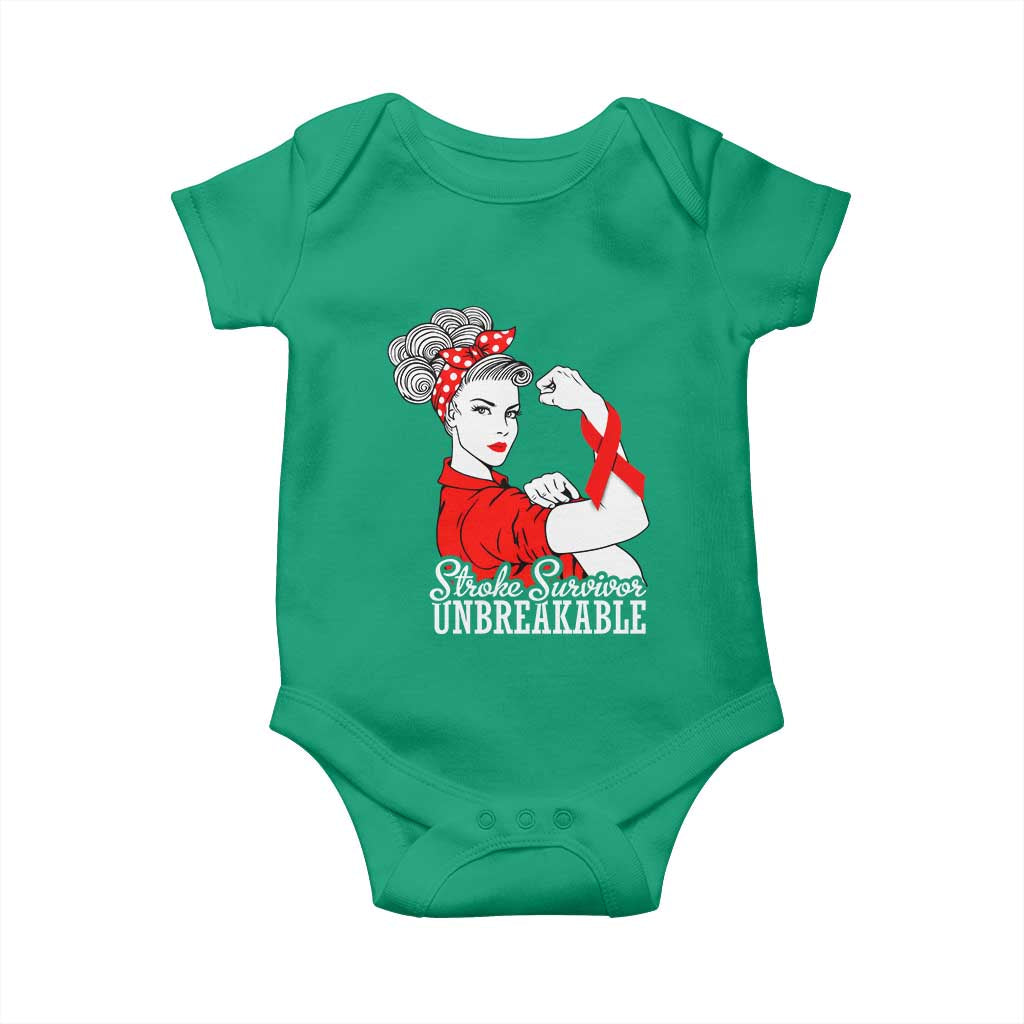 Stroke Survivor Unbreakable Baby Onesie Stroke Awareness Gift TS11 Irish Green Print Your Wear