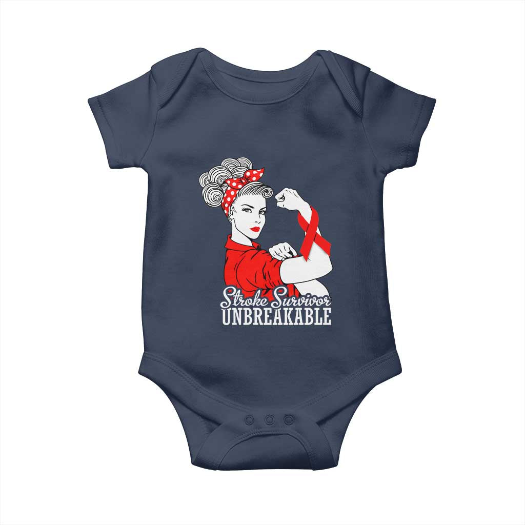 Stroke Survivor Unbreakable Baby Onesie Stroke Awareness Gift TS11 Navy Print Your Wear