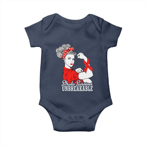 Stroke Survivor Unbreakable Baby Onesie Stroke Awareness Gift TS11 Navy Print Your Wear