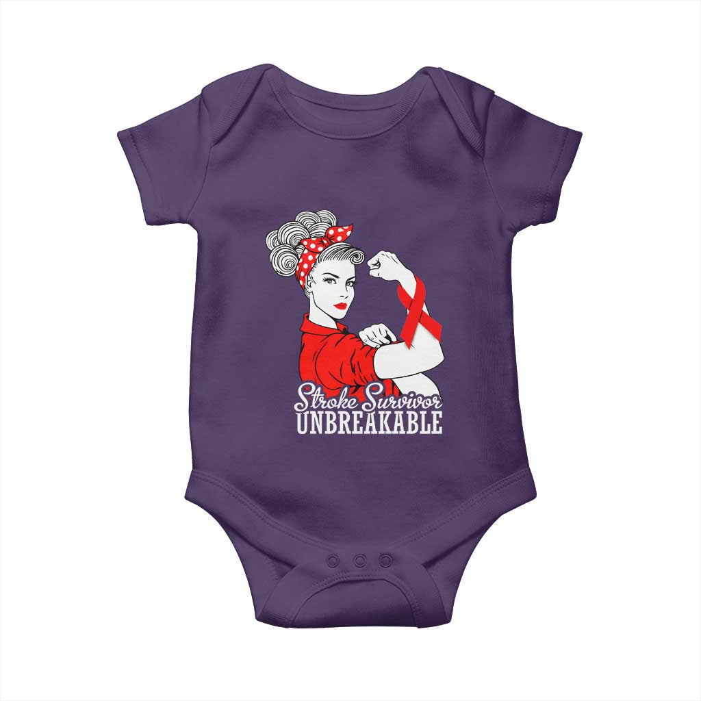 Stroke Survivor Unbreakable Baby Onesie Stroke Awareness Gift TS11 Purple Print Your Wear