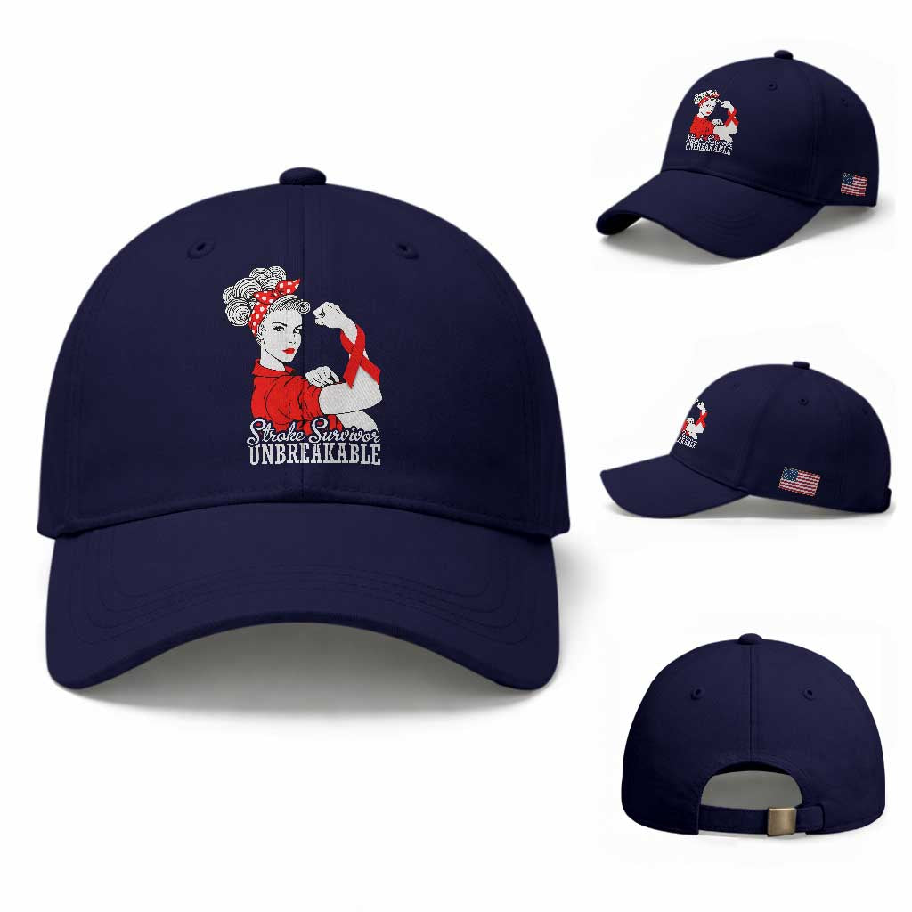 Stroke Survivor Unbreakable Baseball Cap Stroke Awareness Gift TS11 Baseball Cap Universal Fit Dark Blue Print Your Wear