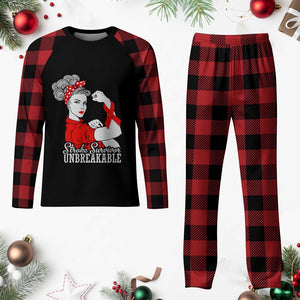 Stroke Survivor Unbreakable Plaid Pajama Set Stroke Awareness Gift TS11 Buffalo Plaid Print Your Wear