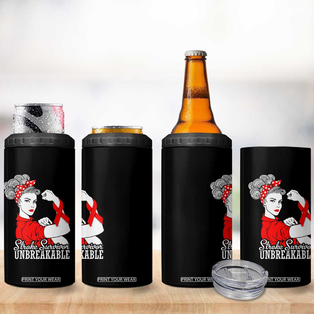 Stroke Survivor Unbreakable 4 in 1 Can Cooler Tumbler Stroke Awareness Gift TS11 Print Your Wear
