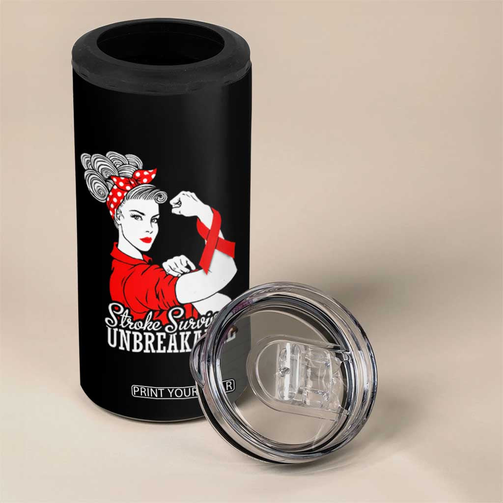 Stroke Survivor Unbreakable 4 in 1 Can Cooler Tumbler Stroke Awareness Gift TS11 Print Your Wear