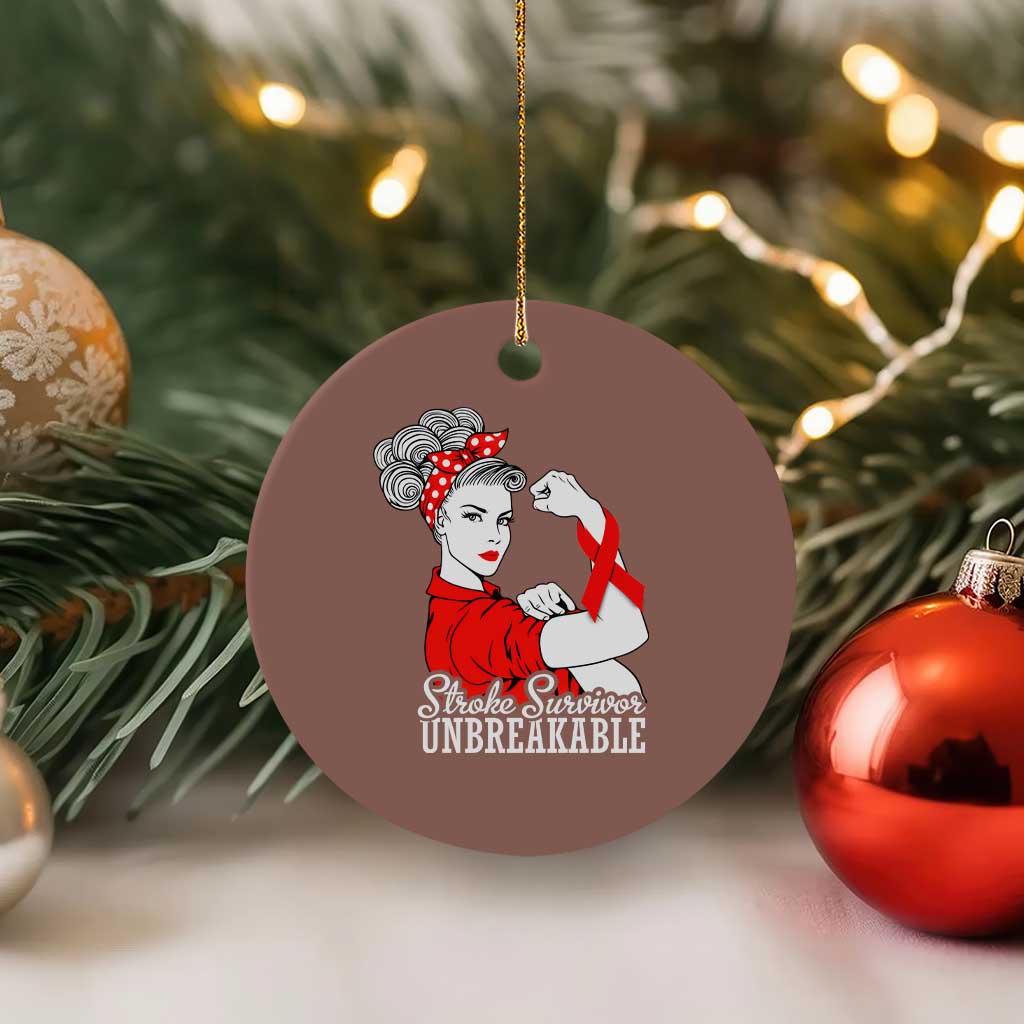 Stroke Survivor Unbreakable Ceramic Ornament Stroke Awareness Gift TS11 1pc Mocha Print Your Wear