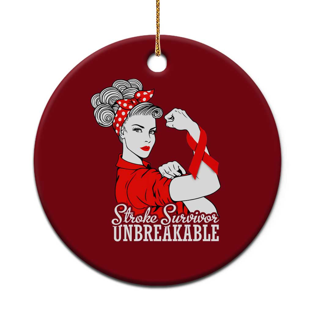 Stroke Survivor Unbreakable Ceramic Ornament Stroke Awareness Gift TS11 1pc Red Print Your Wear